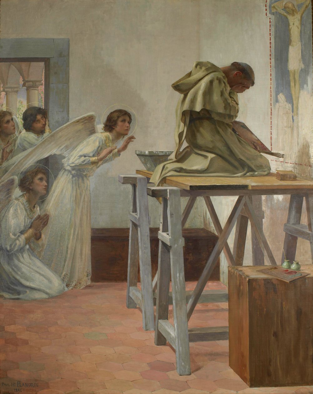 Fra Angelico navštívili andělé od Paul Hippolyte Flandrin