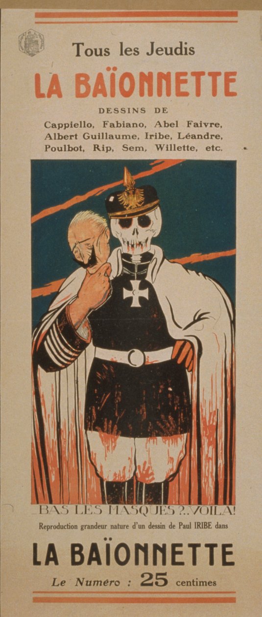"La Baïonnette. Každý čtvrtek. Pryč s maskami... Tady to je!, 1916 od Paul Iribe