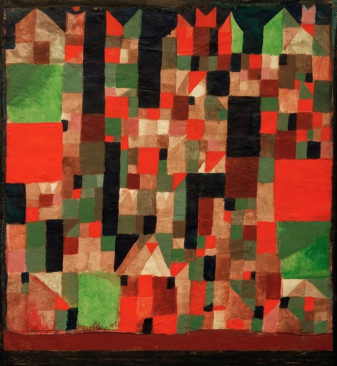 Städtebild (rotgrüne Accente) od Paul Klee