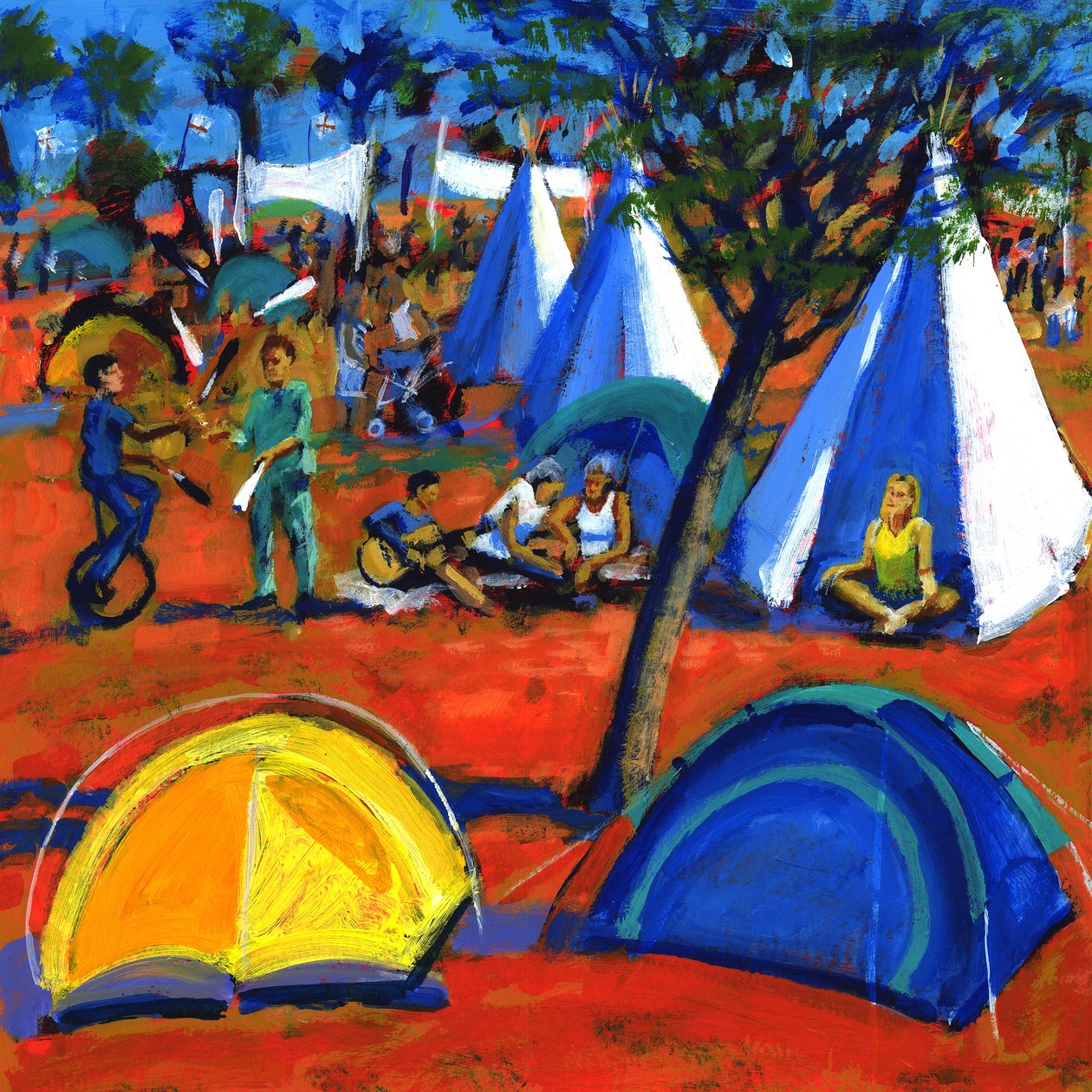 Pop festival, 2008 (akryl na desce) od Paul Powis
