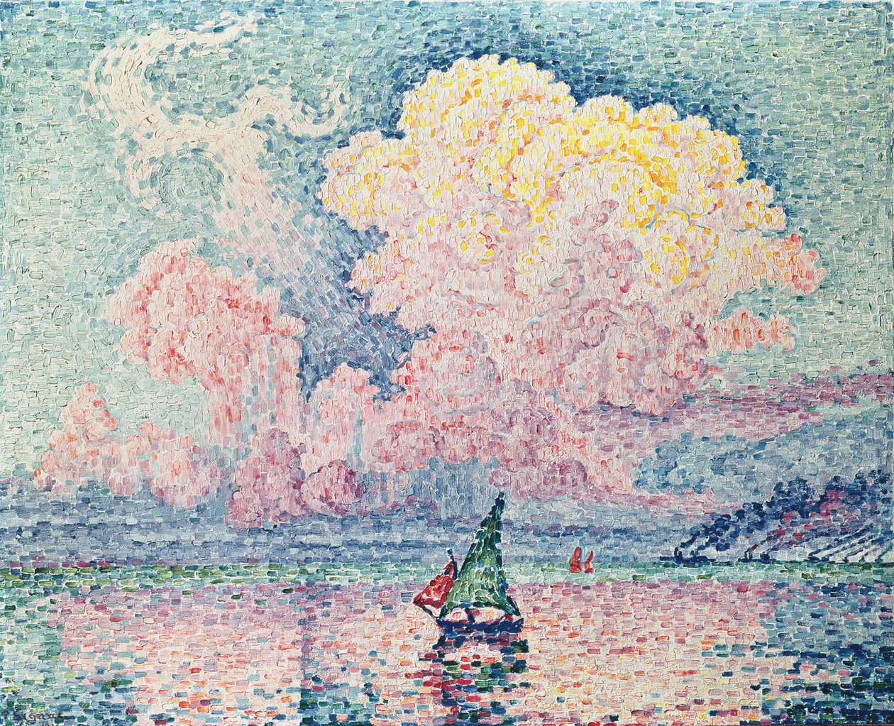 Antibes, růžový oblak, 1916 od Paul Signac