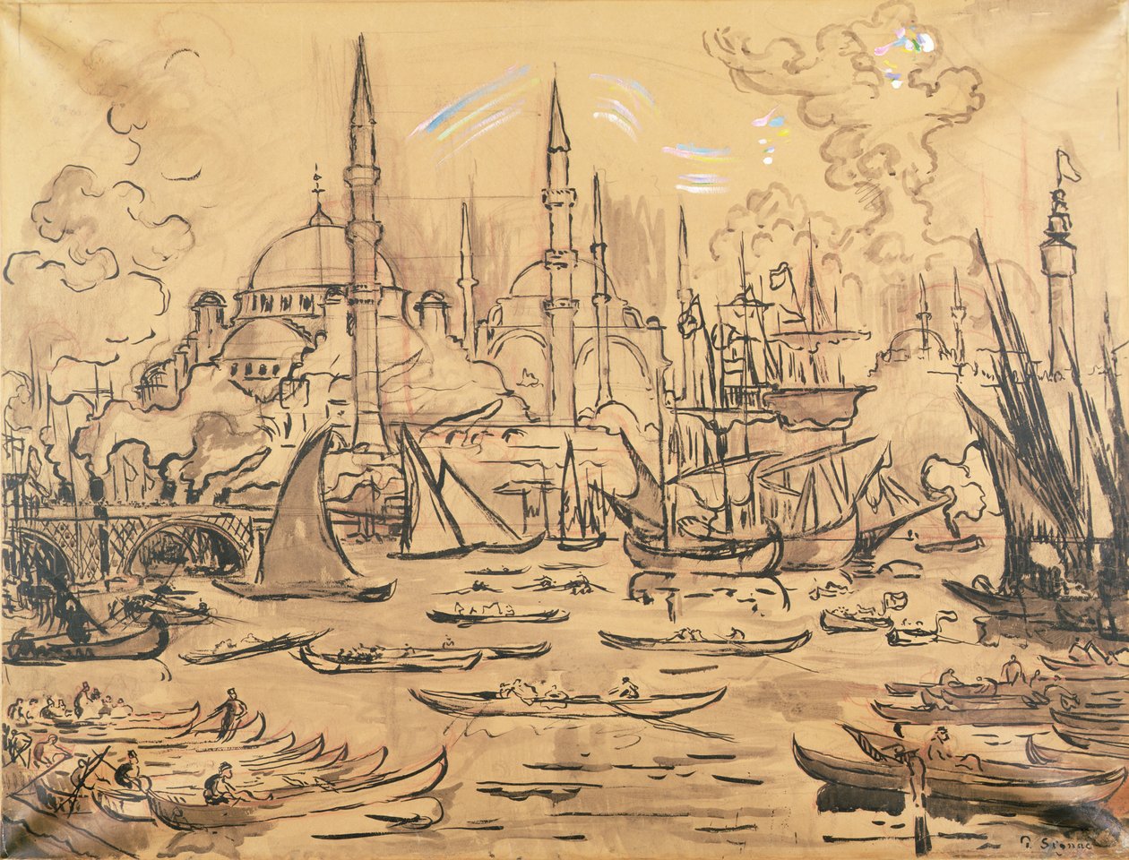 Hagia Sophia, Istanbul (wc na papíře) od Paul Signac