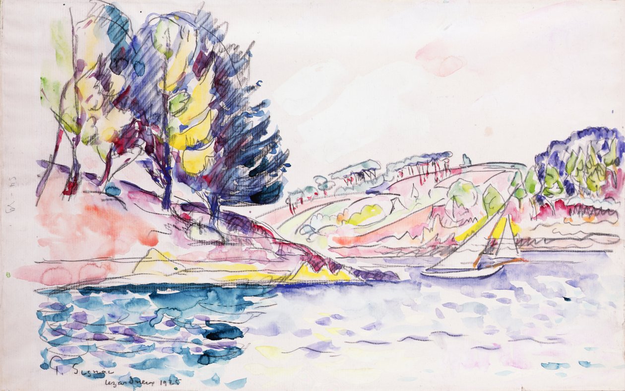 Lezardrieux, 1925 (wc na papíře) od Paul Signac
