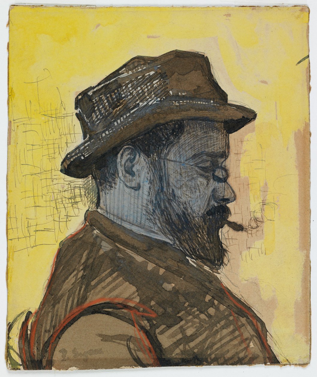 Portrét Maximiliena Luce, kolem roku 1890 (toaleta a kvaš na papíře) od Paul Signac