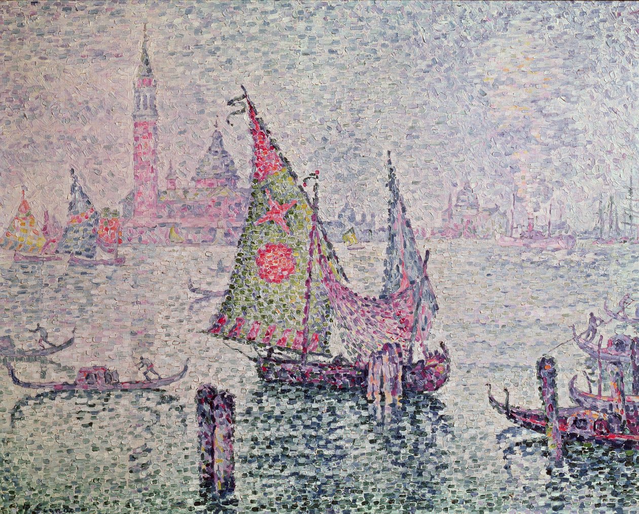 Zelená plachta, Benátky, 1904 od Paul Signac