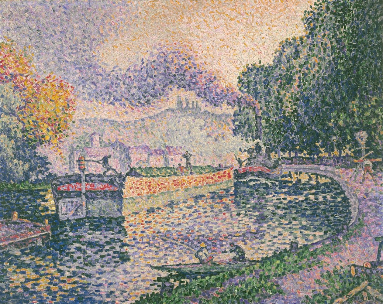 Remorkér, kanál v Samois od Paul Signac