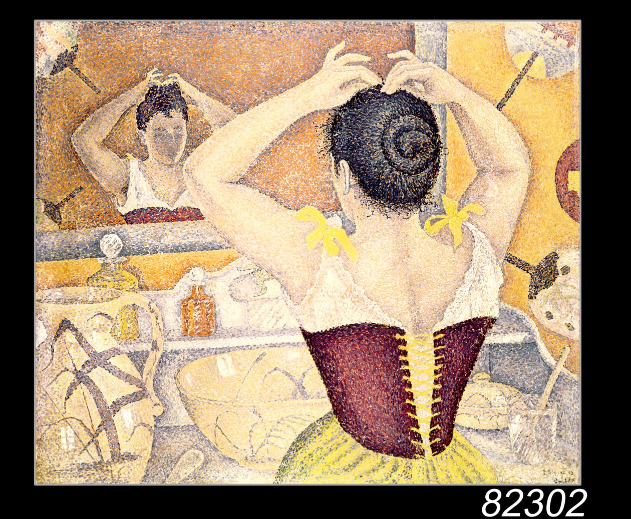 Žena na toaletě ve fialovém korzetu, 1893 od Paul Signac