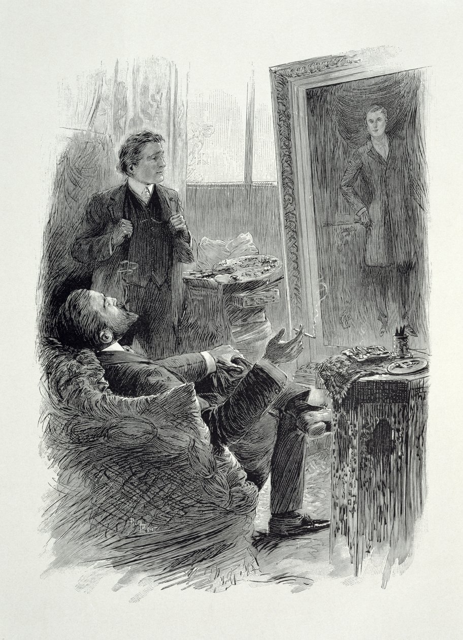 Ilustrace z „Obrazu Doriana Graye“ od Oscara Wilda (1854-1900), vyryla E. d