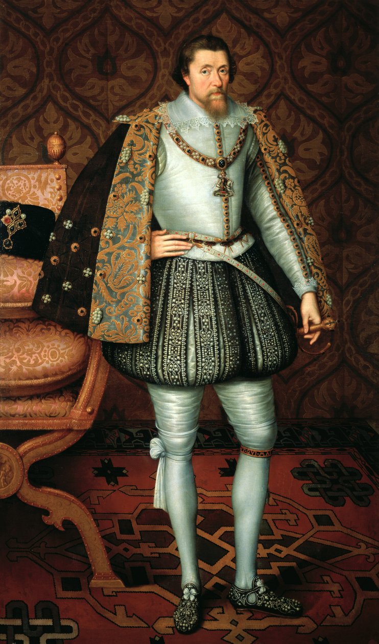 Anglický král Jakub I. (1566-1625) od Paul van Somer