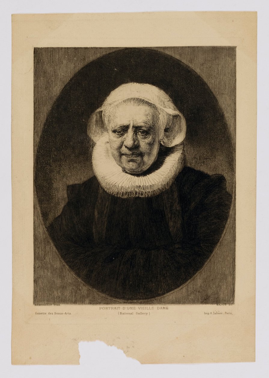 Portrét staré dámy od Paul Adolphe Rajon