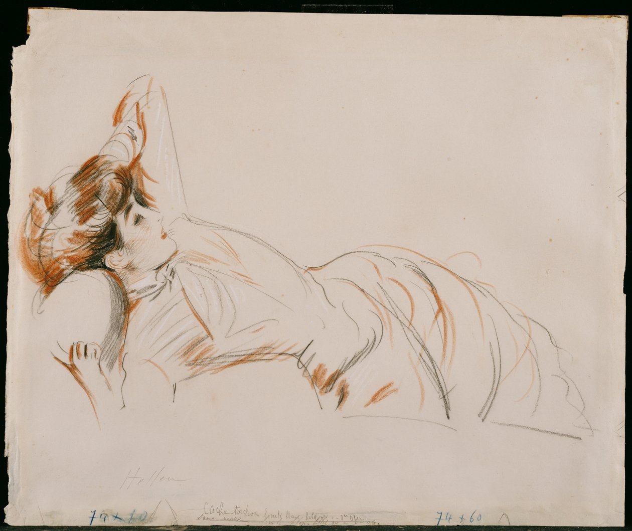 Elegantní ležící dáma od Paul Cesar Helleu