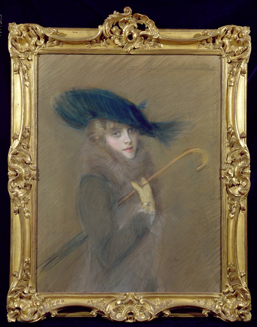 Elegantní dáma (pastel na papíře) od Paul Cesar Helleu