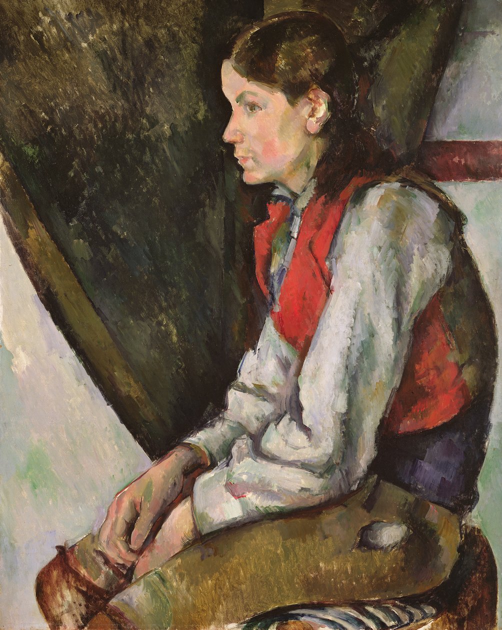 Chlapec v červené vestě od Paul Cézanne