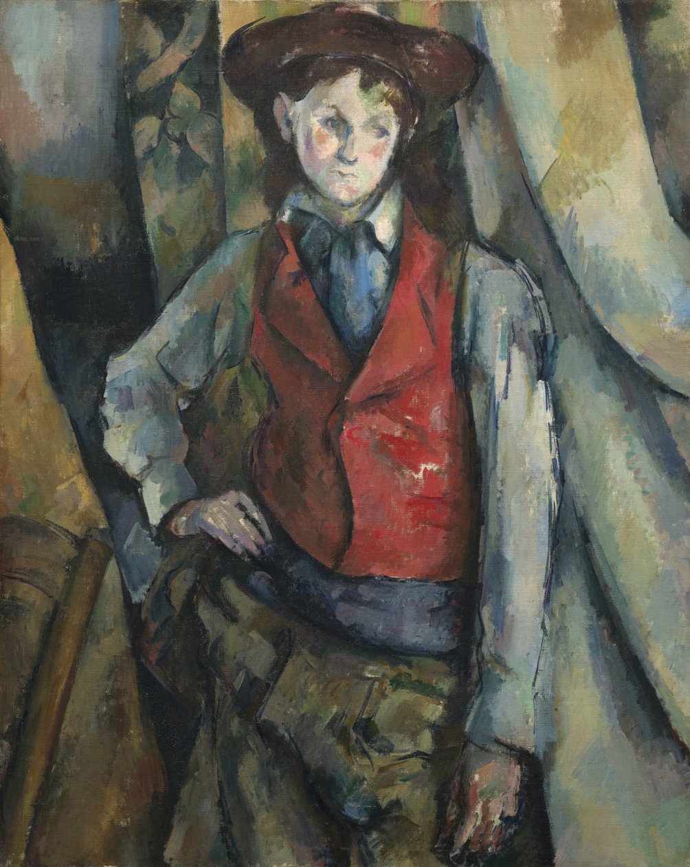 Chlapec v červené vestě od Paul Cézanne