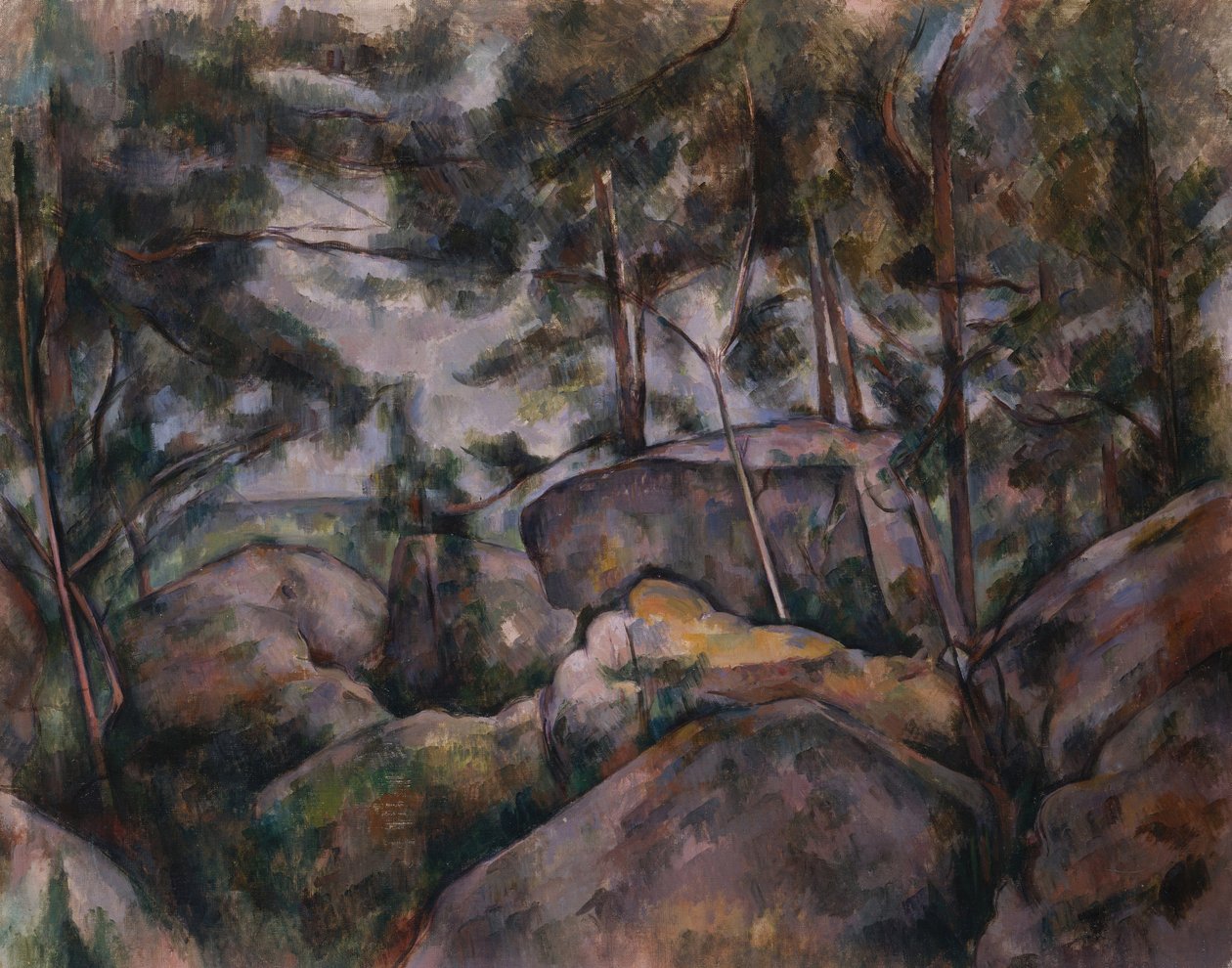 Skály v lese od Paul Cézanne