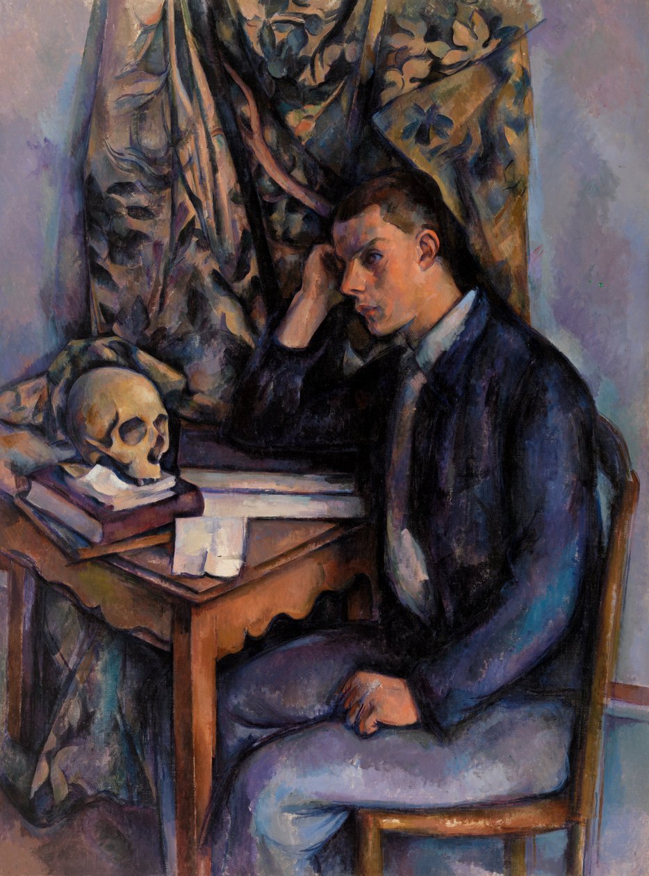 Mladý muž a lebka od Paul Cézanne