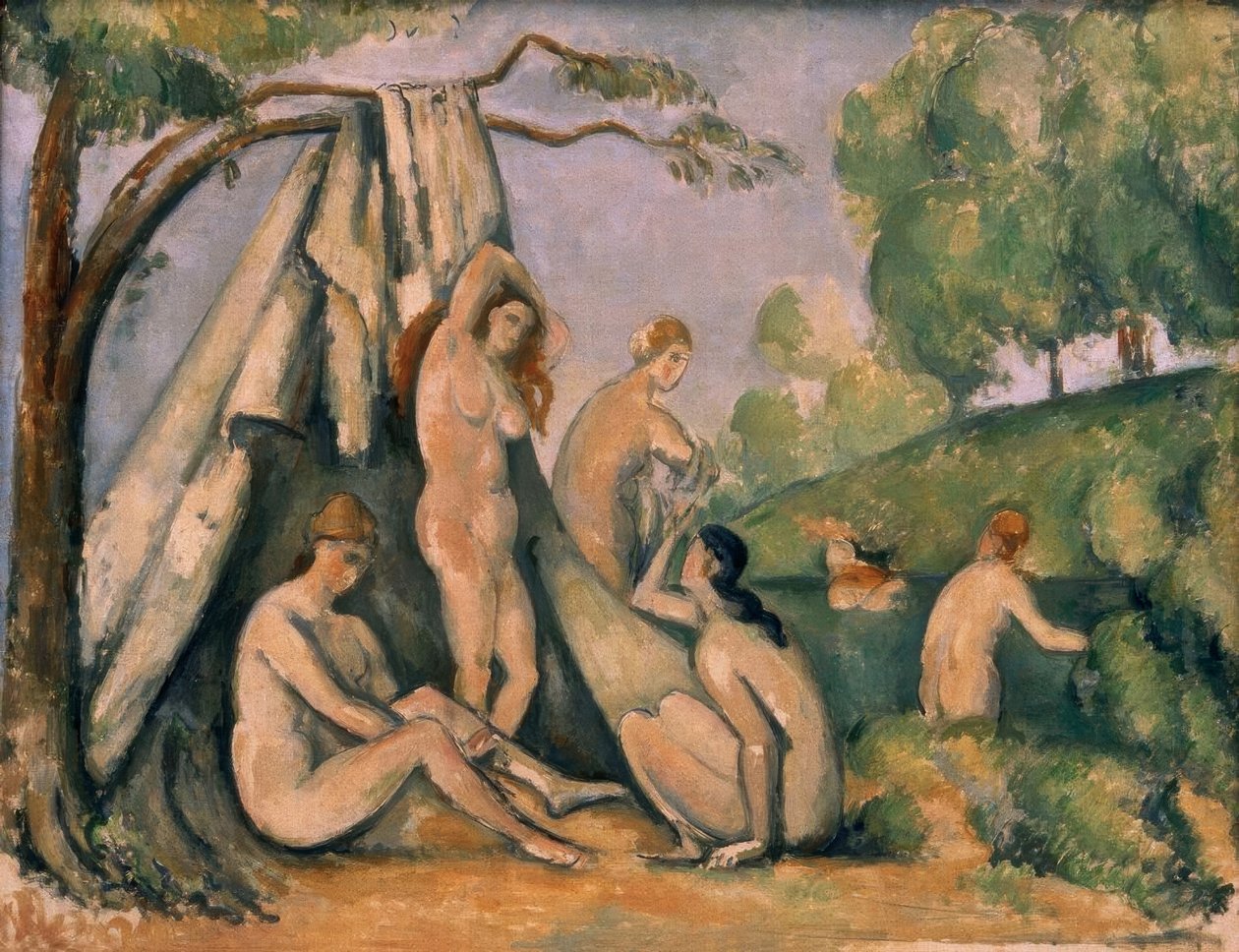 Koupání před stanem od Paul Cézanne