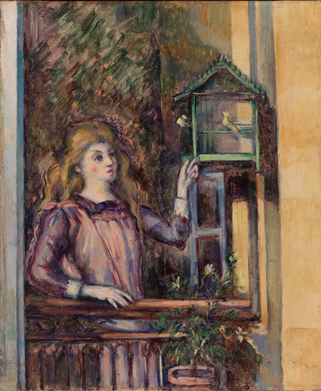 Dívka s ptačí klecí od Paul Cézanne