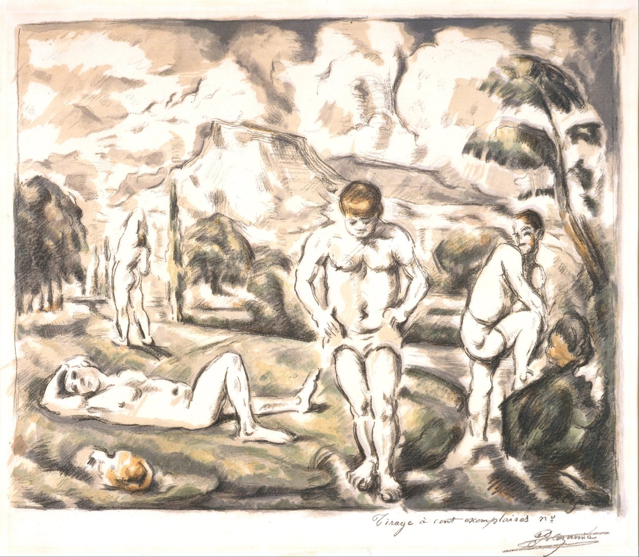 The Bathers (velká deska) od Paul Cézanne