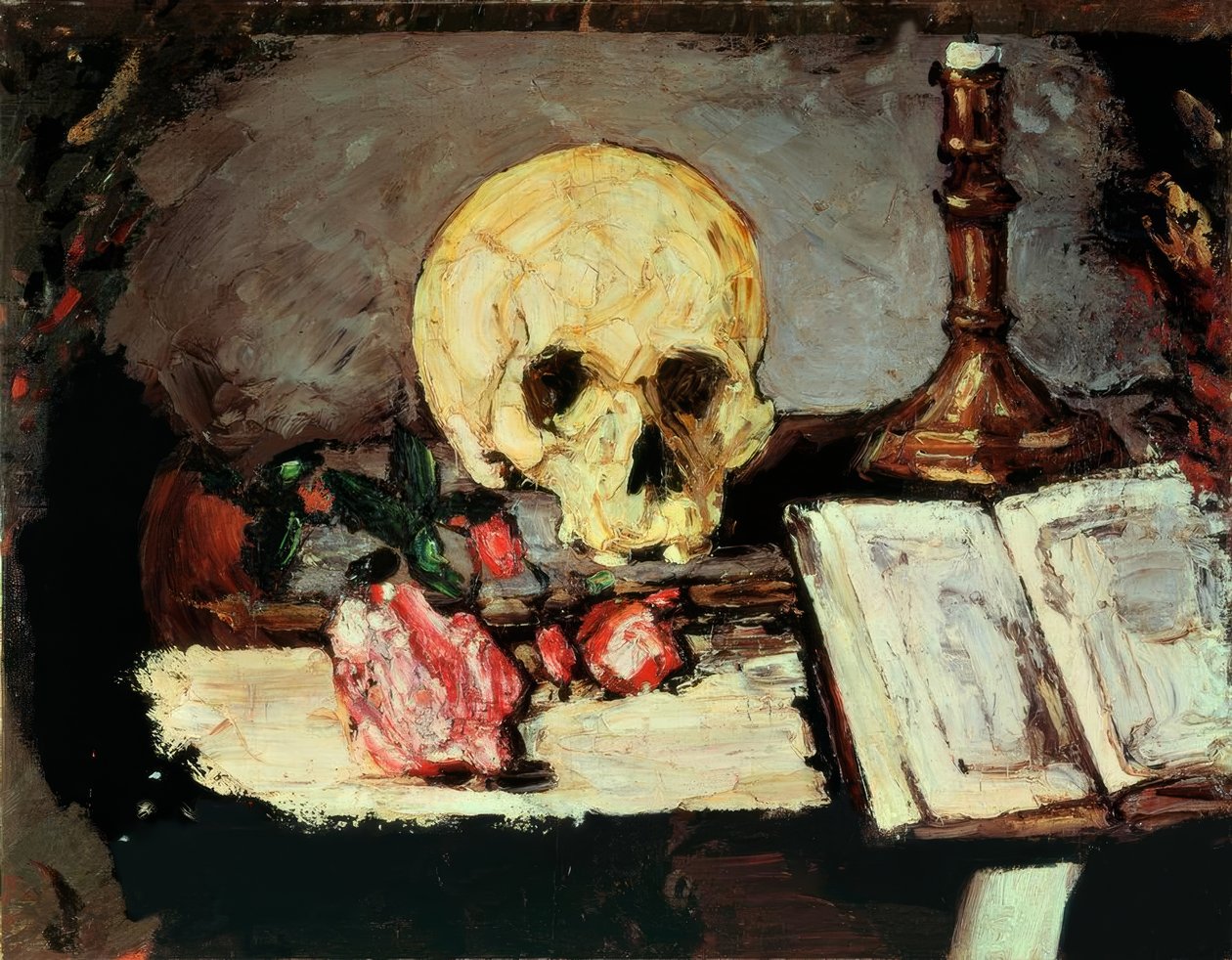 Paul Cézanne, lebka a. Svíčky. od Paul Cézanne