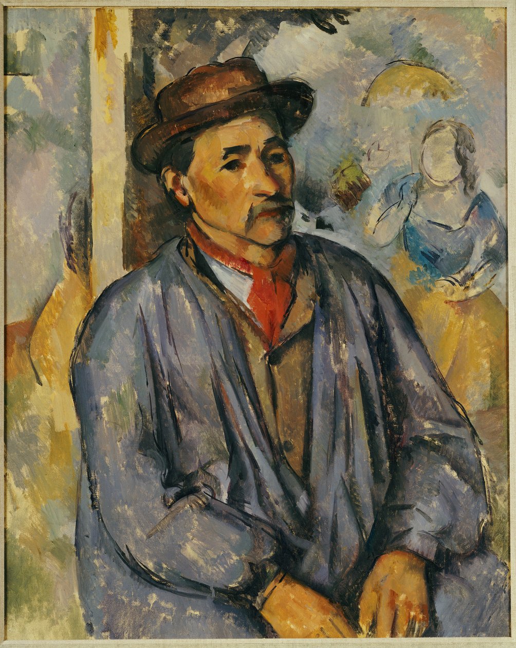 Sedlák v modré košili od Paul Cézanne
