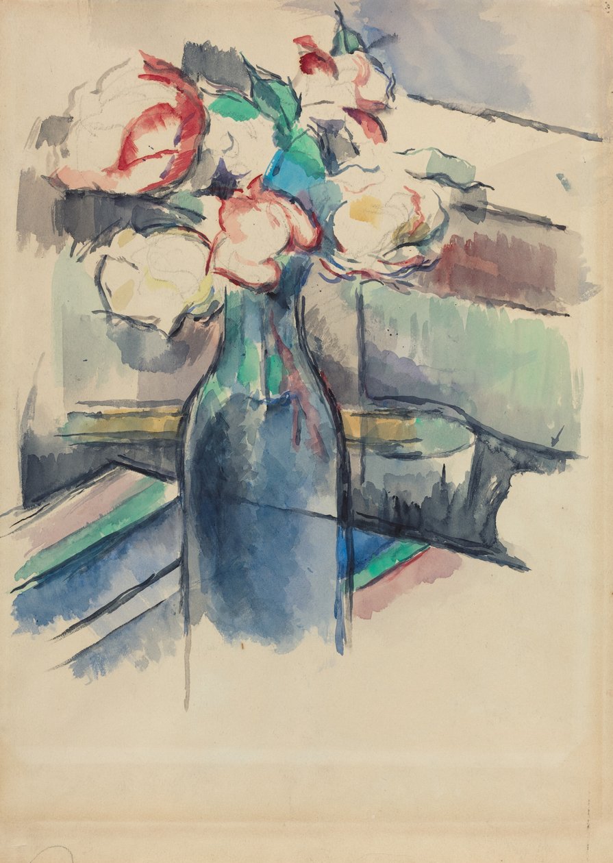 Růže v láhvi [recto], 19001904. od Paul Cézanne