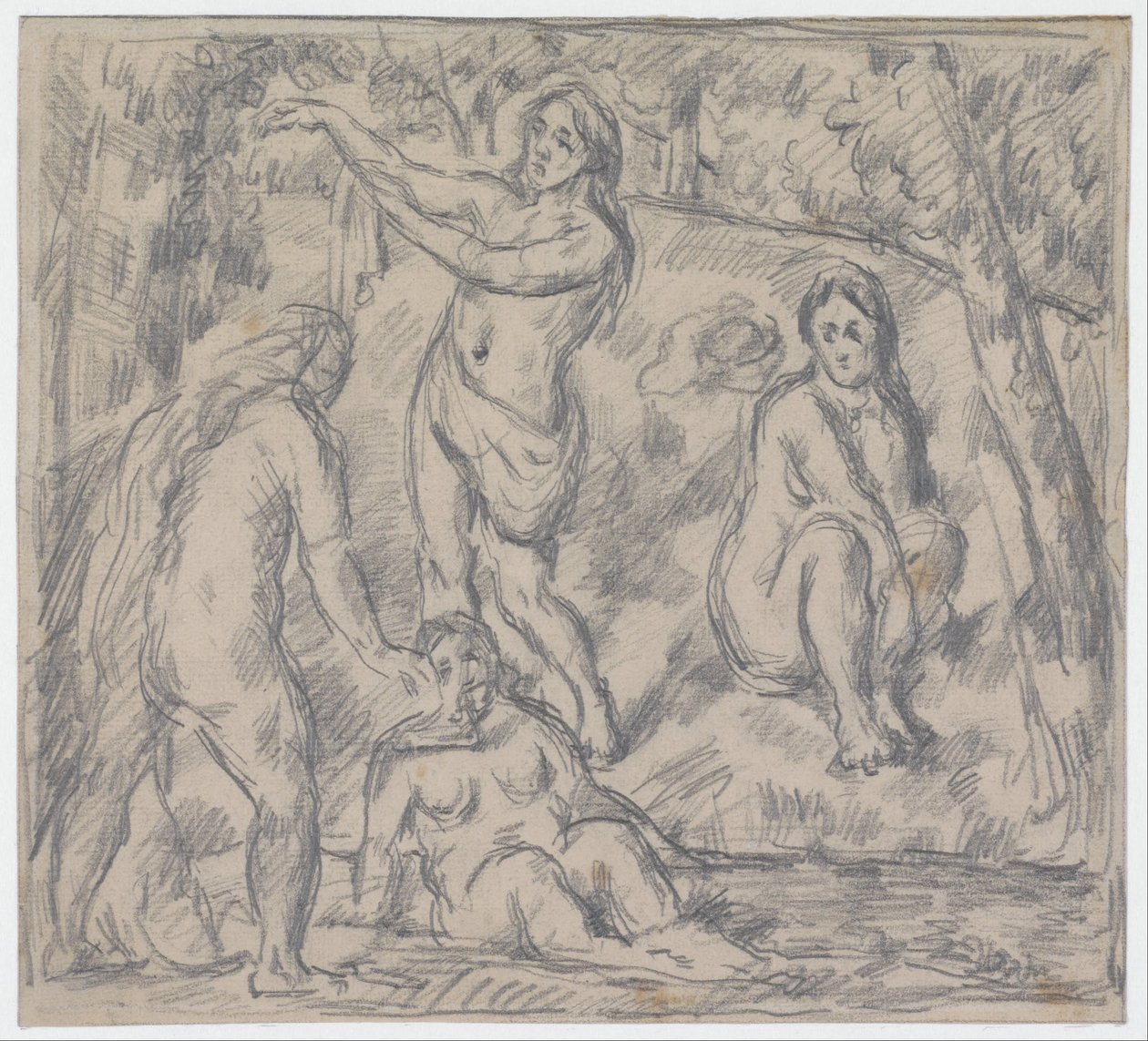 Studie koupání čtyř žen od Paul Cézanne