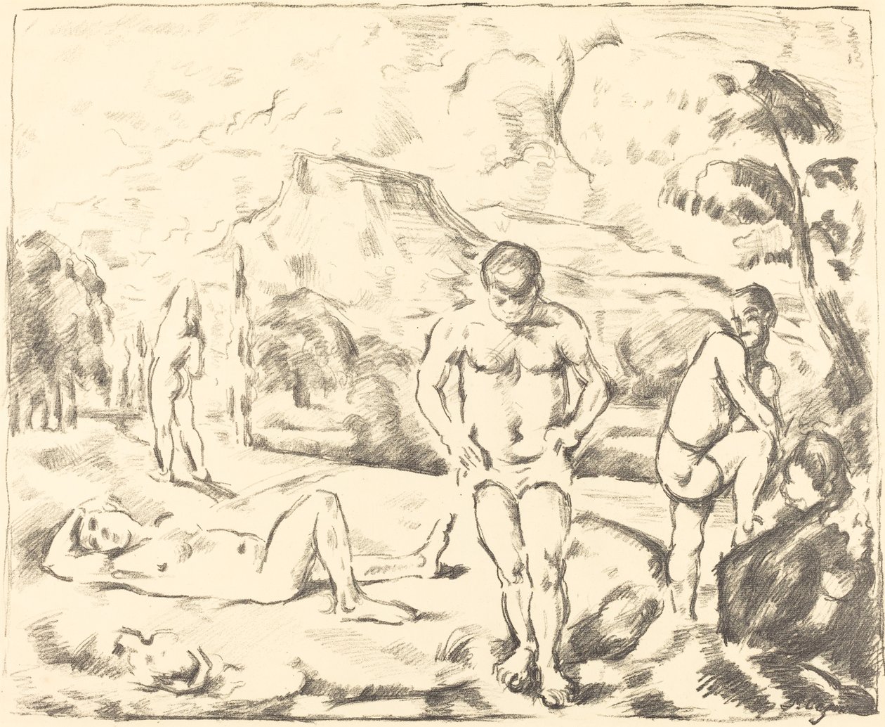 The Bathers Large Tale, 1896-1897. od Paul Cézanne