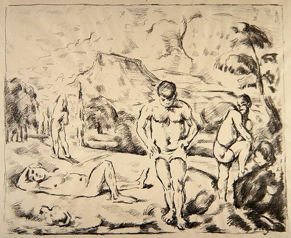 The Bathers, kolem roku 1898 (litho) od Paul Cézanne