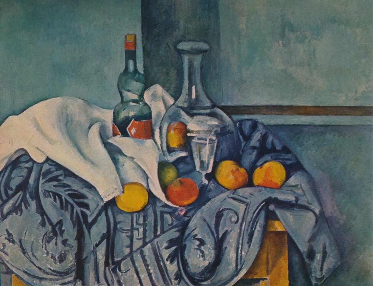 Láhev máty peprné, 1893-1895 od Paul Cézanne