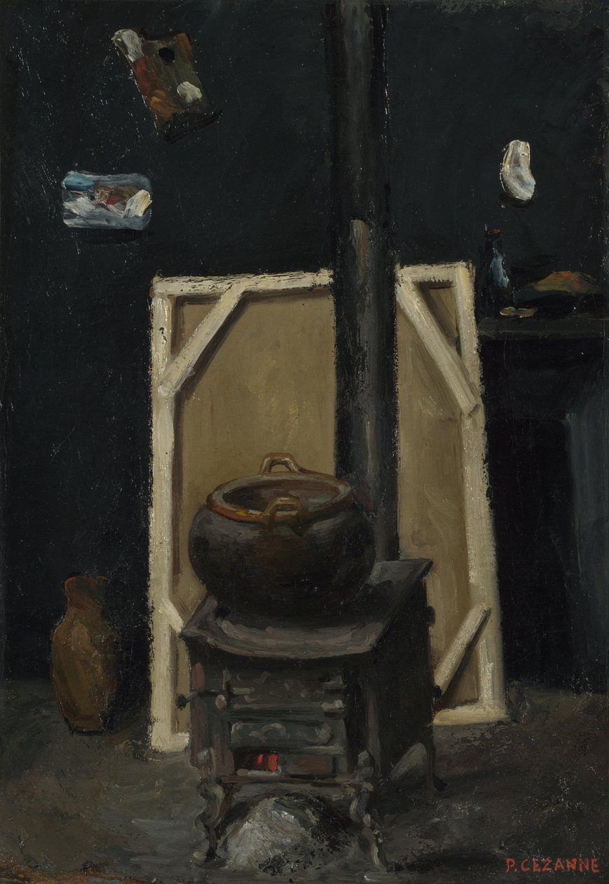 Kamna v ateliéru, cca 1865 od Paul Cézanne