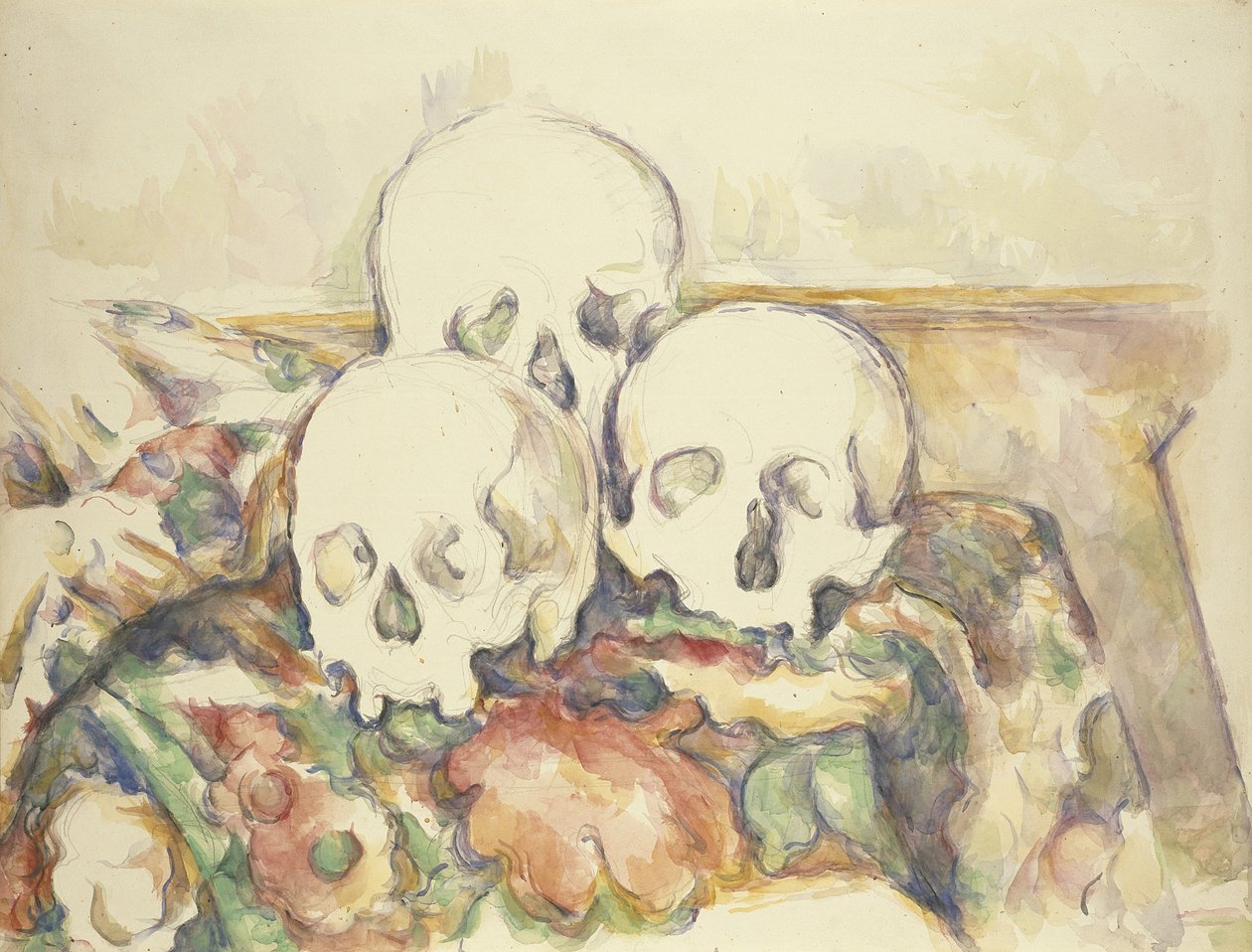 Tři lebky, 1902-06 od Paul Cézanne