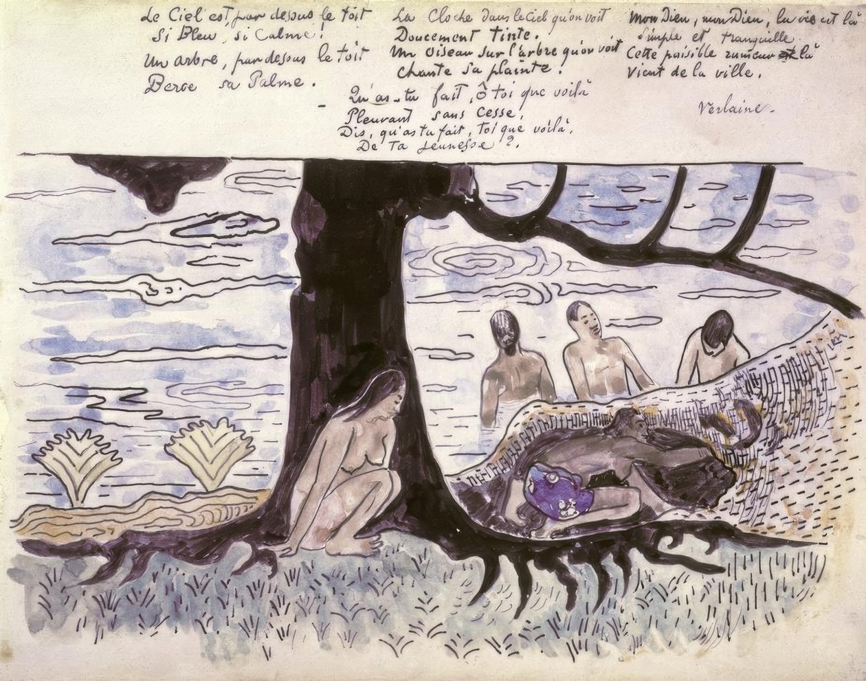 Koupání od Paul Gauguin