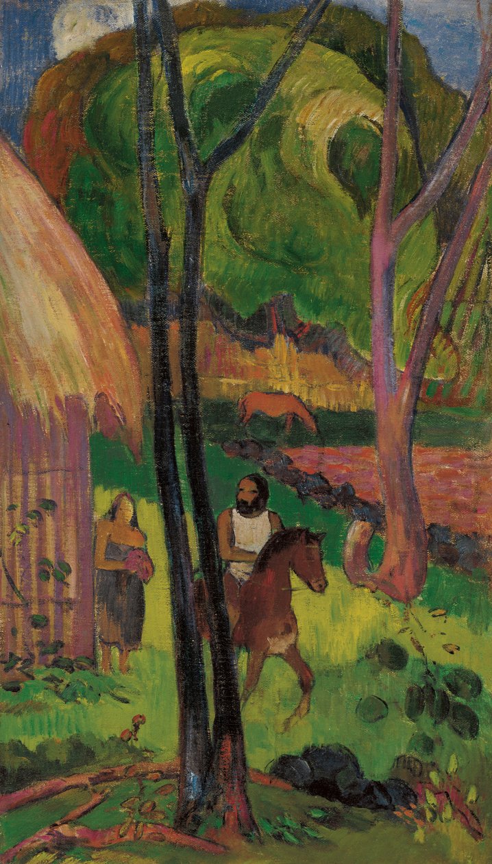 Jezdec před chatou, 1902. od Paul Gauguin