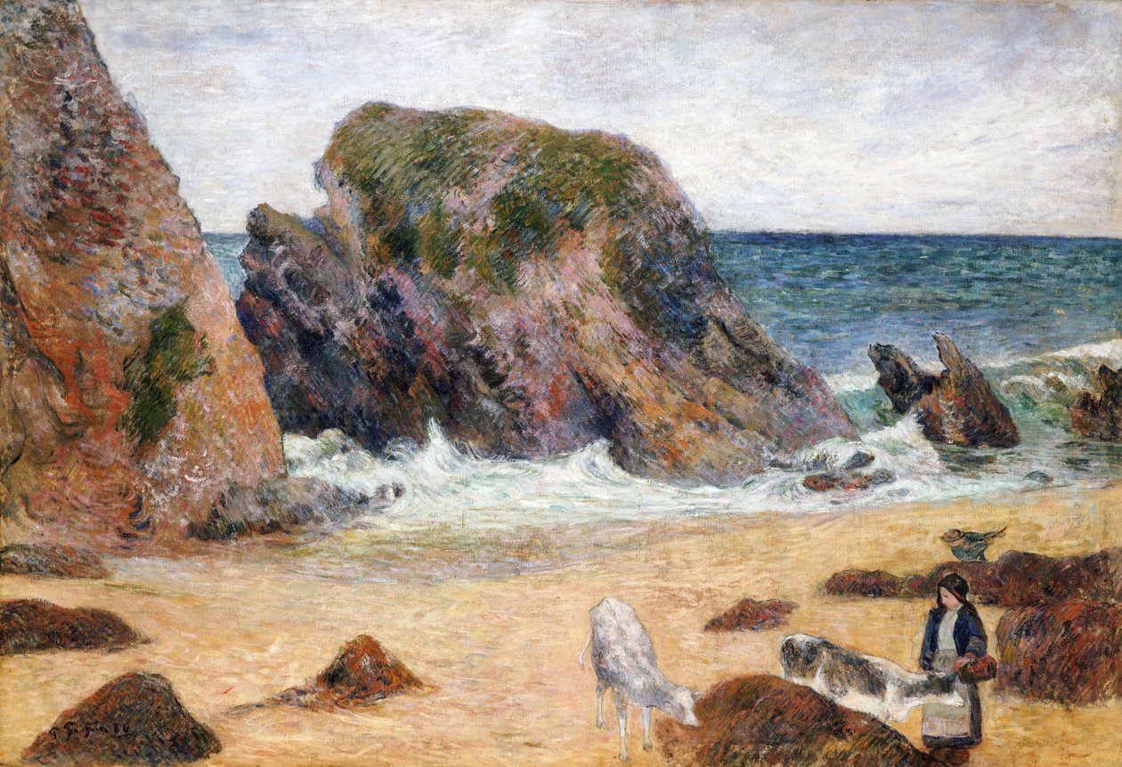 Krávy na pobřeží, 1886 od Paul Gauguin