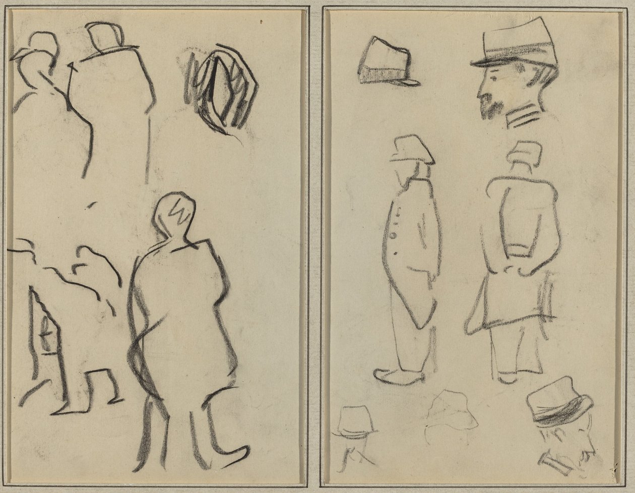 Figurální studie; Studie vojáků [verso] od Paul Gauguin