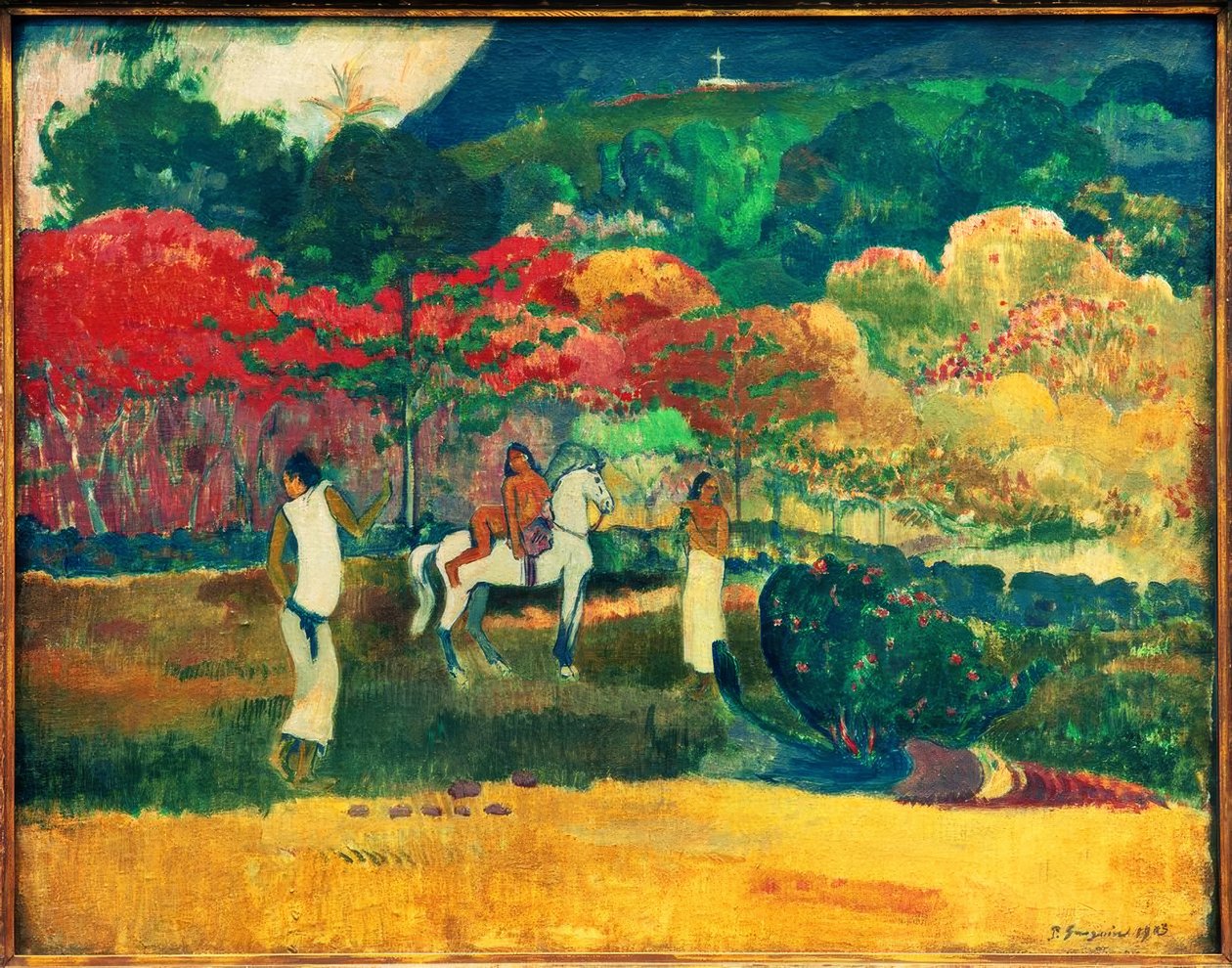 Ženy s bílým koněm od Paul Gauguin
