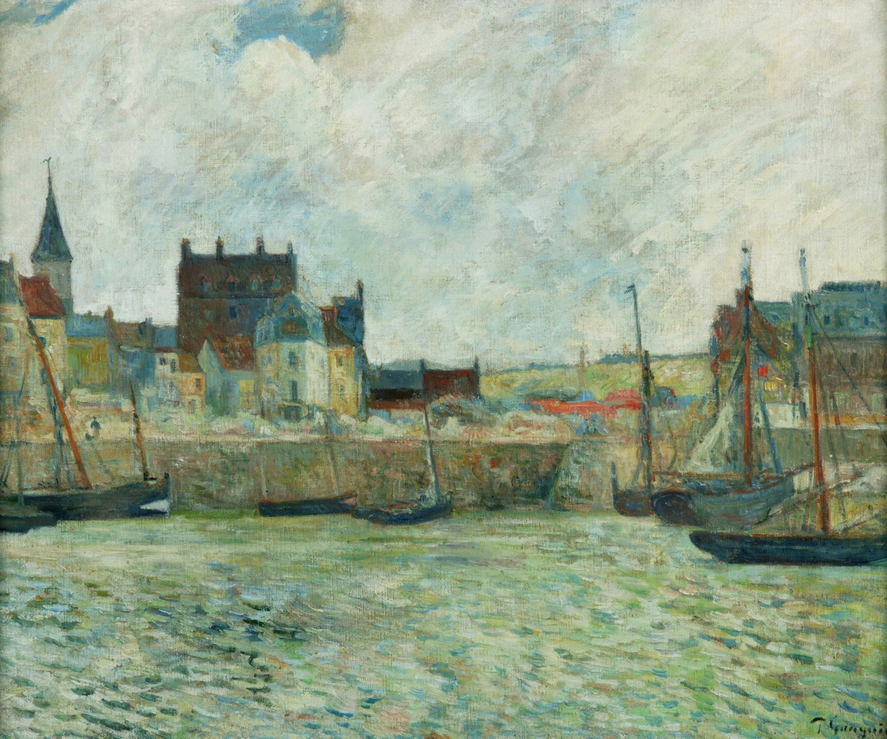 Harbour Scene, Dieppe, n. 1885-1886 (öljy kankaalle) od Paul Gauguin