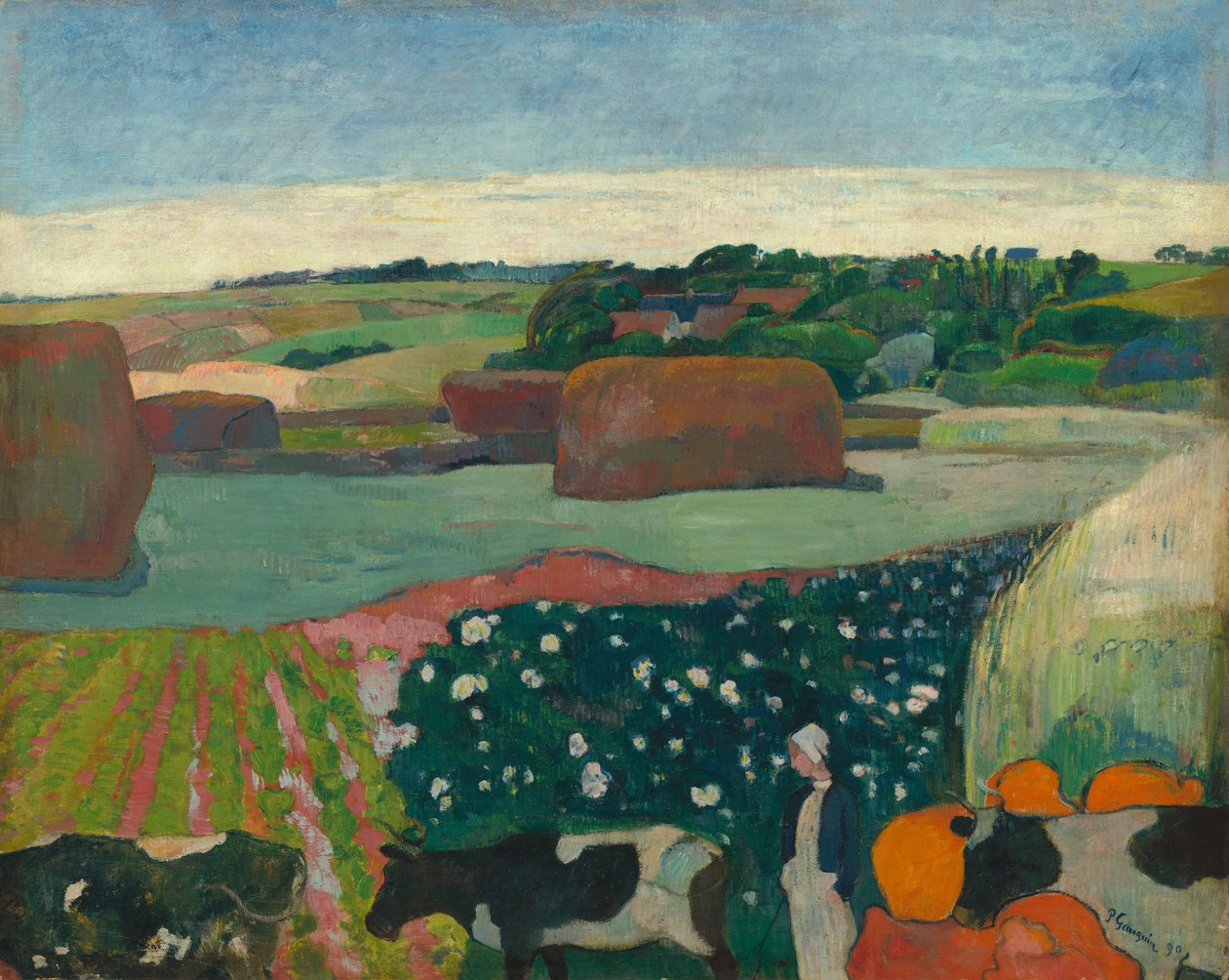 Stohy sena v Bretani, 1890. od Paul Gauguin