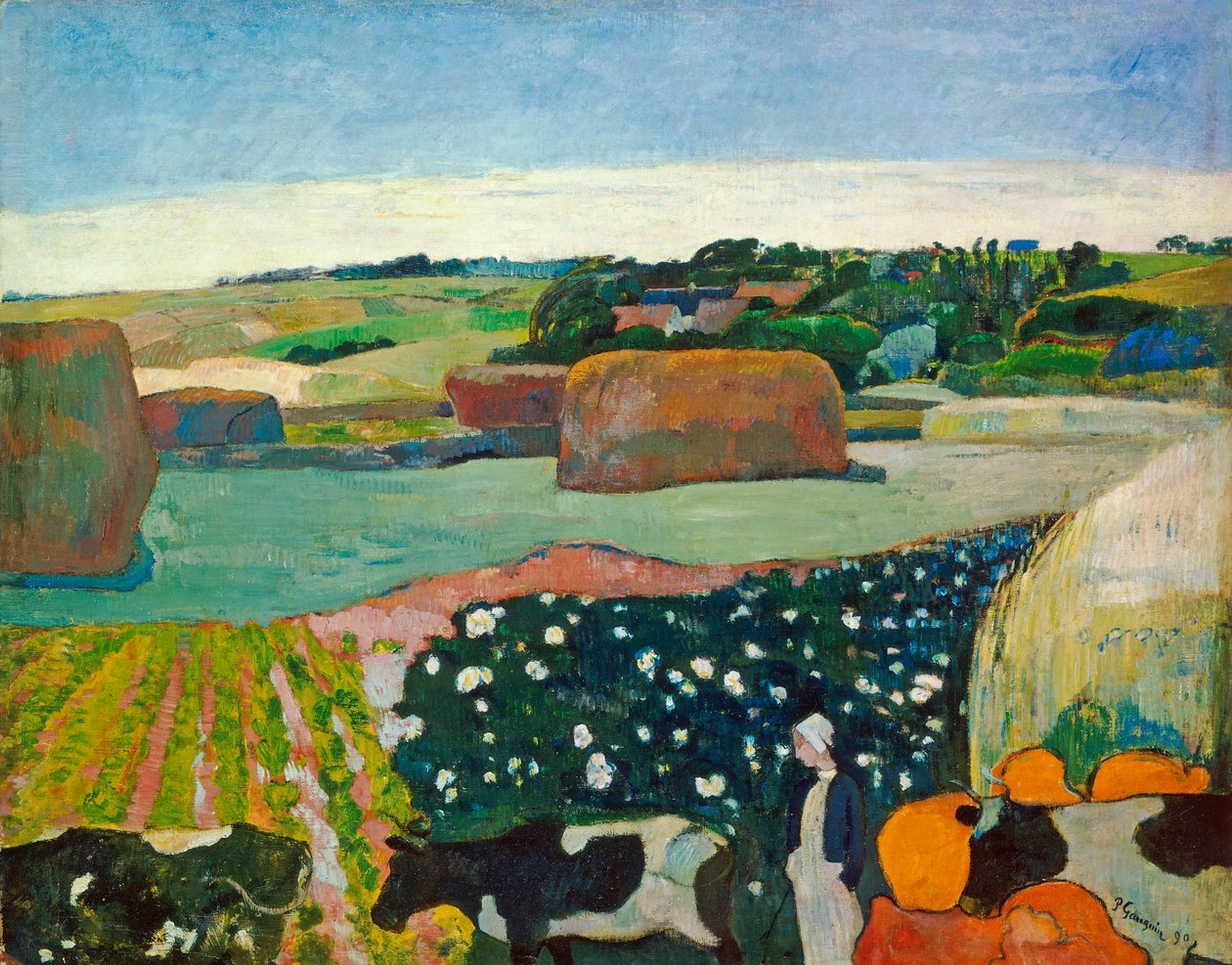 Stohy sena v Bretani, 1890 od Paul Gauguin