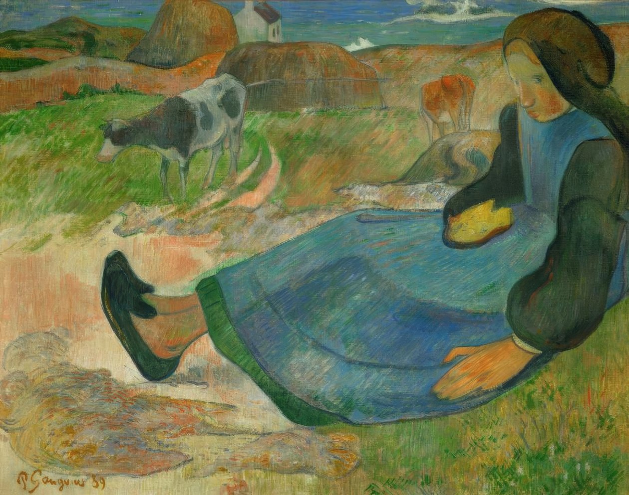 The Cow Keeper, nebo Young Breton od Paul Gauguin