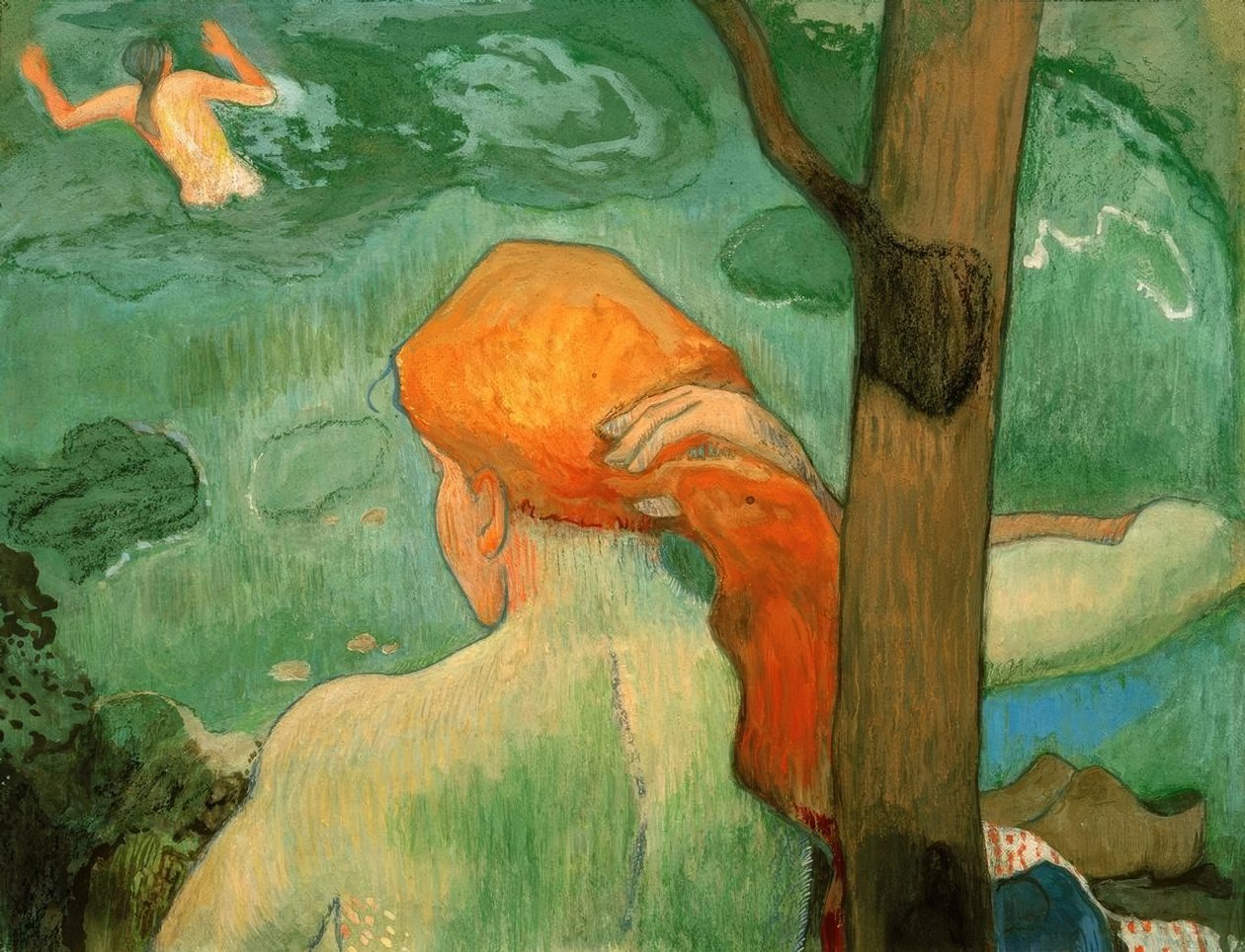 Plavání od Paul Gauguin