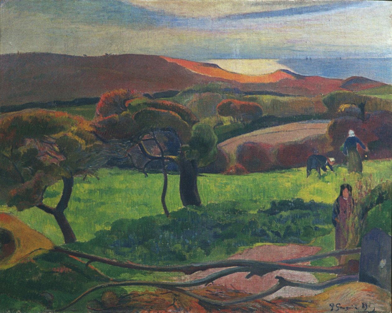 Krajina v Bretani od Paul Gauguin