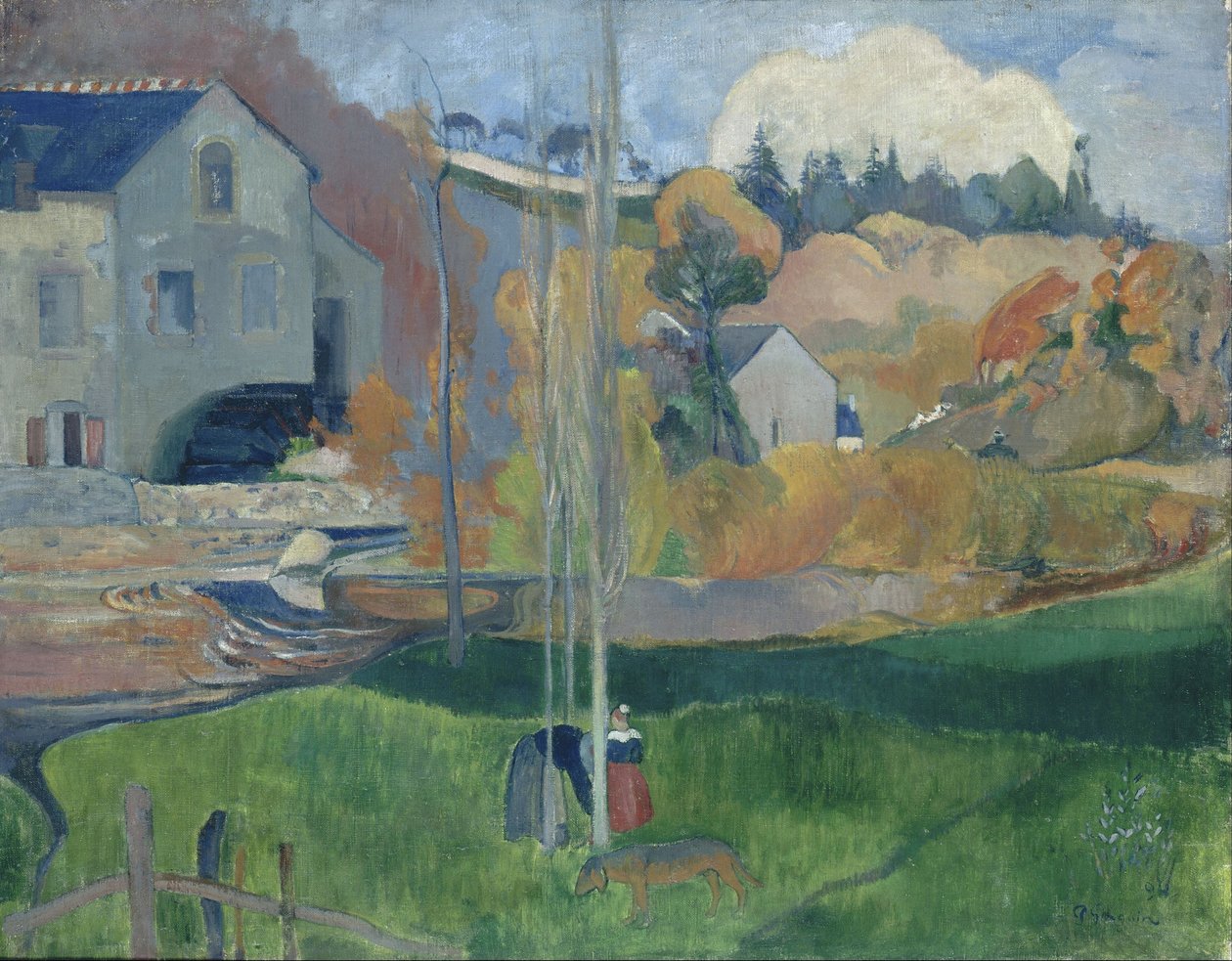 Krajina v Bretani. The David Mill, 1894 od Paul Gauguin