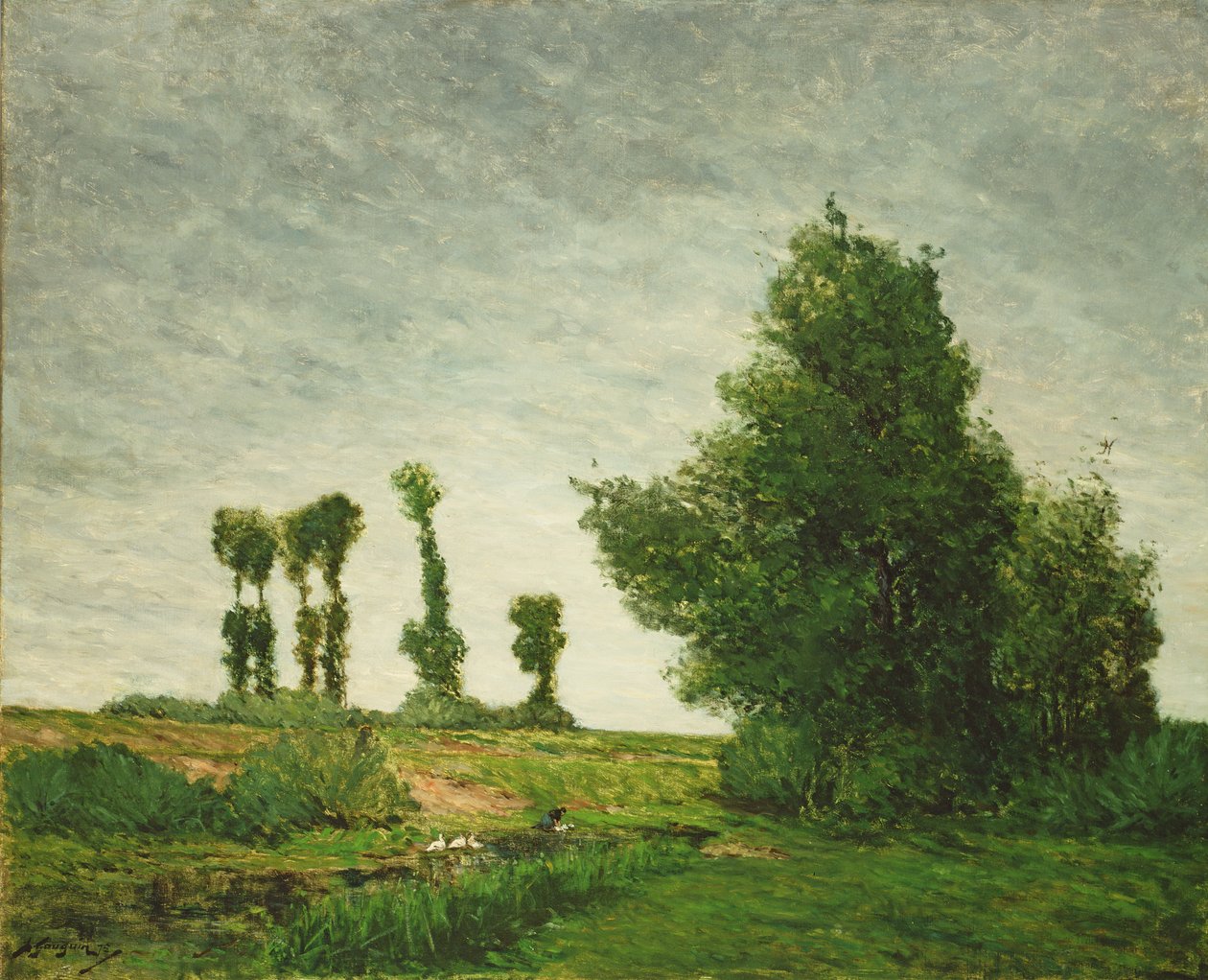 Krajina s topoly od Paul Gauguin