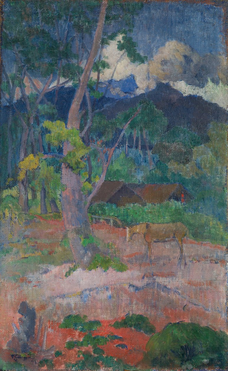 Krajina s koněm od Paul Gauguin
