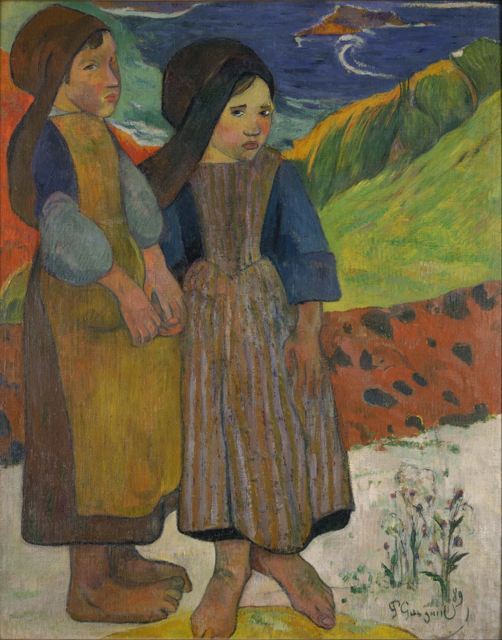 Malé Bretonky u moře od Paul Gauguin