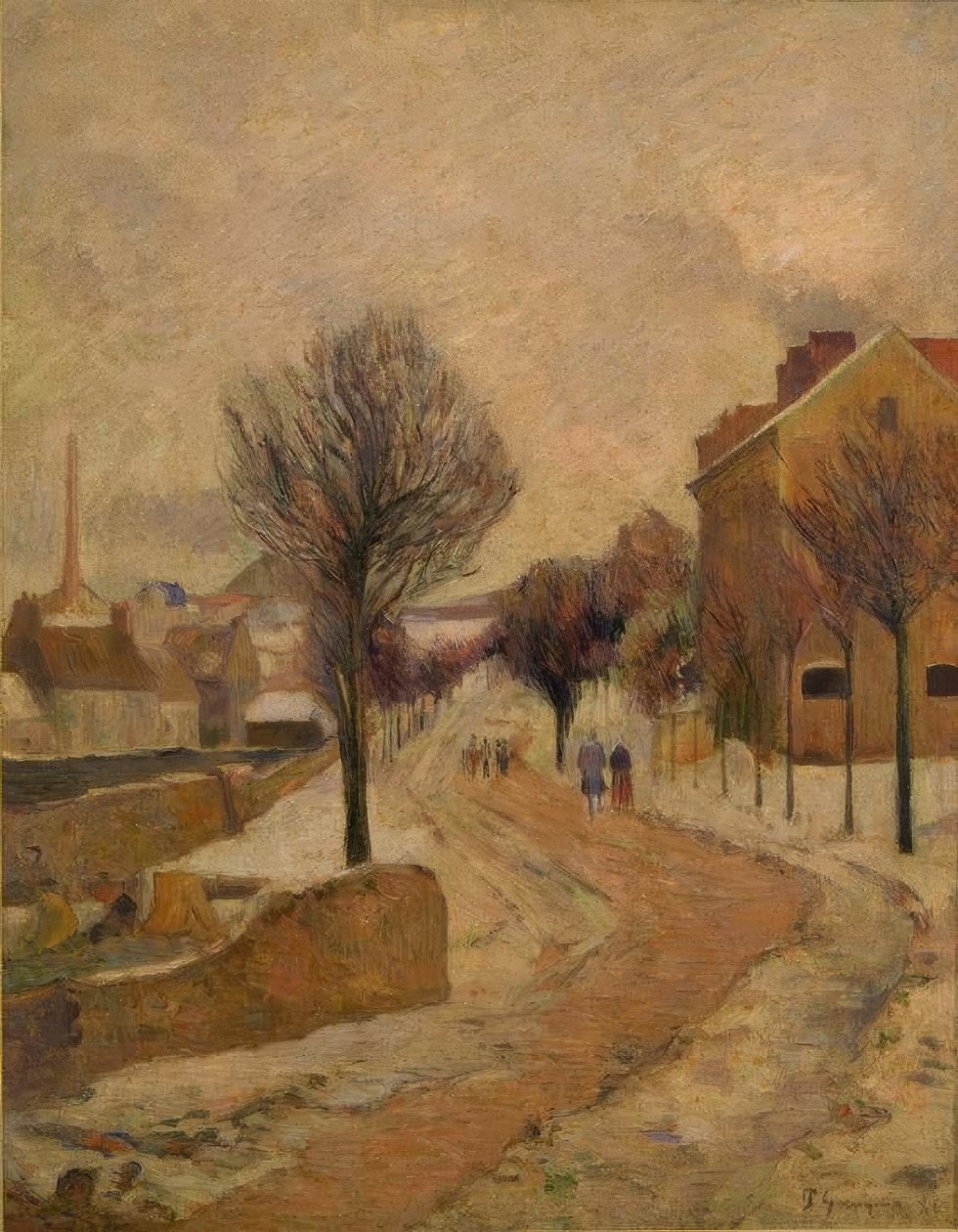 Pařížské předměstí ve sněhu od Paul Gauguin