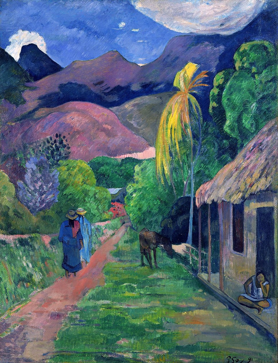 Tahitská ulice od Paul Gauguin