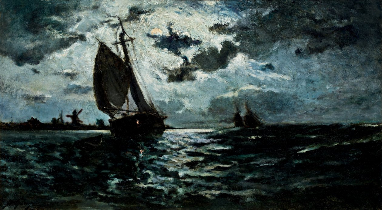 Plachetnice v měsíčním světle. od Paul Gauguin